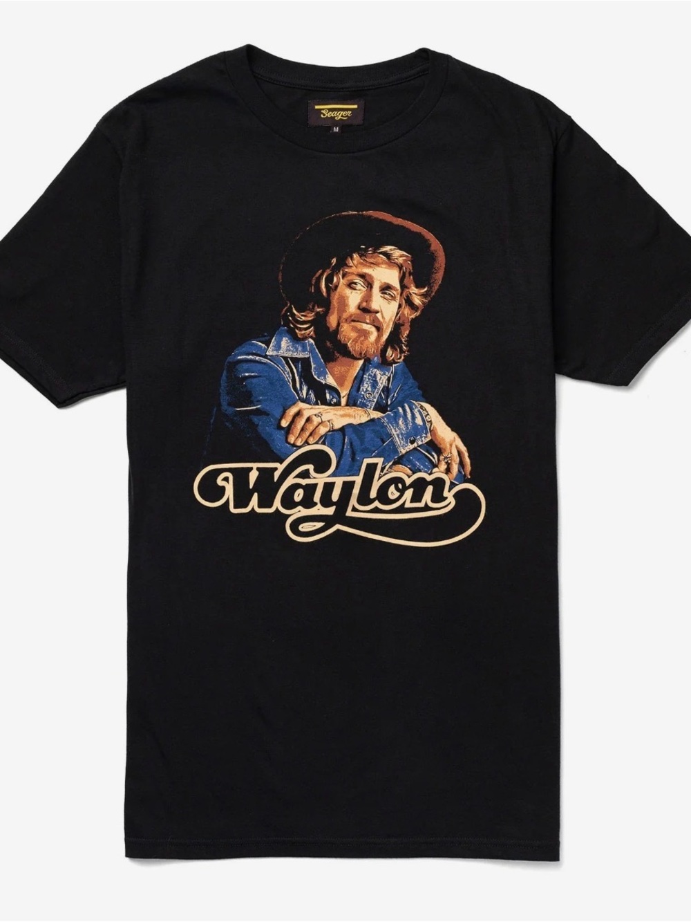 Seager x Waylon Jennings Heritage Tee Black Waylon Graphic T-Shirt